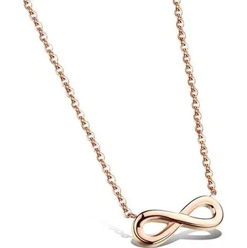Náhrdelník Troli Růžově pozlacený ocelový Nekonečno KNS-271