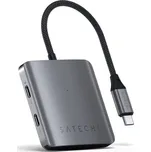 Satechi čtyřportový USB-C hub s PD vesmírně šedý Vesmírně šedá