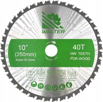Pilový kotouč Pilový kotouč na dřevo s vidiovými zuby WALTER 250x30 Z40