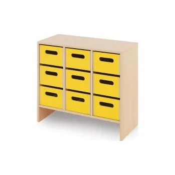 Zahradní úložný box Skříň M + velké dřevěné kontejnery - CLASSICAL Žlutá