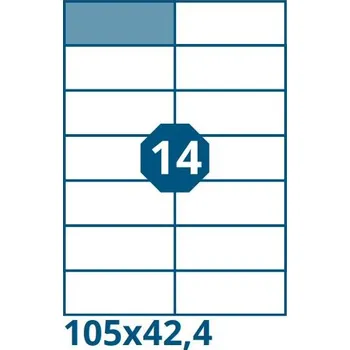 Speciální papír Print etikety 105 x 42,4 mm 14 etiket na A4 100 listů, bílé - V0002513