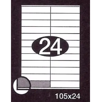 Samolepící etiketa Print etikety 105 x 24 mm 24 etiket na A4 100 listů, bílé - PEKZ105X24100A4B