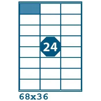 Samolepící etiketa Print etikety 68 x 36 mm 24 etiket na A4 100 listů, bílé -