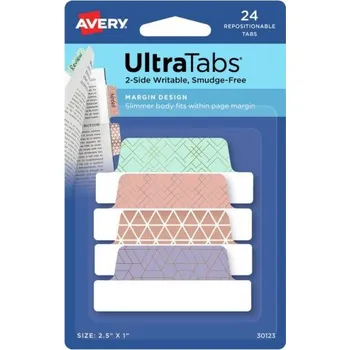 Samolepící etiketa AVERY Extra pevné záložky malé balení, 63,5 x 25,4 mm, mátově-zlatá, rose gold, růžové