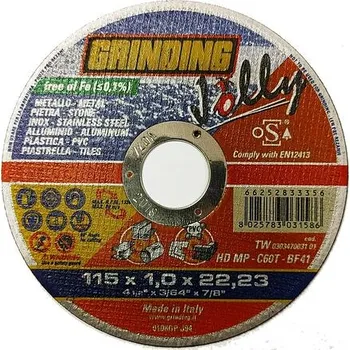Řezný kotouč GRINDING 115*1,0*22,2 řezný kotouč univerzální JOLLY