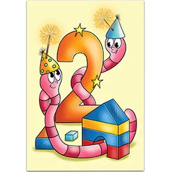 Kresli.To Přání k druhým narozeninám 19,5 x 13,5 cm žížaly