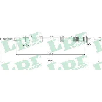 Lanko parkovací brzdy Tažné lanko, parkovací brzda LPR C1689B