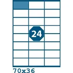 Print etikety 70x36mm 24 etiket na A4 100 listů, bílé - V0002500