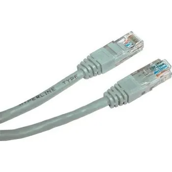 Síťový kabel Síťový LAN kabel UTP patchcord, Cat.5e, RJ45 samec - RJ45 samec, 3 m, nestíněný, šedý, eco