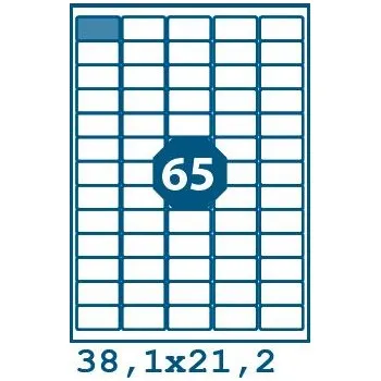 Speciální papír Print etikety 38,1 x 21,2 mm 65 etiket na A4 100 listů, bílé - V0002577