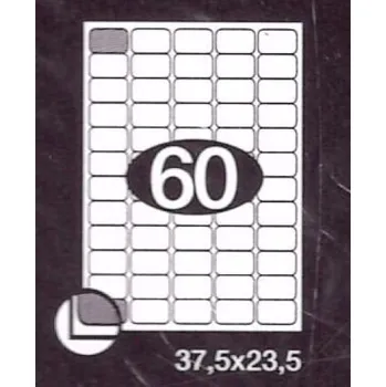 Samolepící etiketa Print etikety 37,5 x 23,5 mm 60 etiket na A4 100 listů, bílé - PEKZ375X235100A4B
