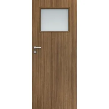 Interiérové dveře Interiérové deskové dveře STANDARD INVEST 20 s hranatým prosklením. Desková konstrukce s dřevěným rámem.