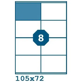 Speciální papír Print etikety 105 x 72 mm 8 etiket na A4 100 listů, bílé - V0003027