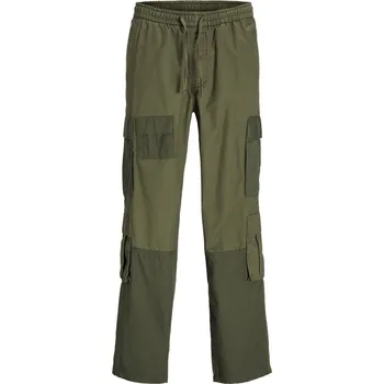 Pánské kalhoty Jack and Jones Cargo Trousers Dusty Olive S