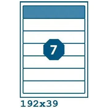 Speciální papír Print etikety 192 x 39 mm 7 etiket na A4 100 listů, bílé - V0002663
