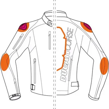 Moto bunda Textilní bunda Ducati Corse TEX C6 pánská černo-červená 52