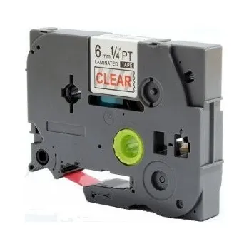 Pásek do tiskárny Alternativní páska Brother TZ-112/TZe-112 6 mm x 8 m, červený tisk/průhledný podklad