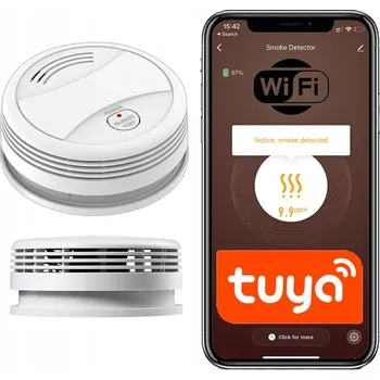 Detektor kouře s WIFI sirénou TUYA smart na baterie