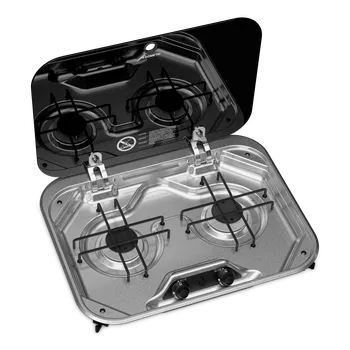 Příslušenství ke karavanu DOMETIC Vestavný 2 plotýnkový plynový vařič se skleněným krytem Dometic PI8022