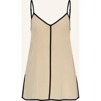 Maryan Mehlhorn Dámský Hedvábný Top Stratum, béžová / černá, 40