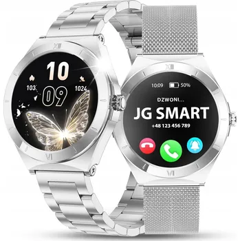 Hodinky Chytré Hodinky JG SMART L03 + 3 řemínky hovoru menu PL stříbrné