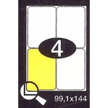Samolepící etiketa Print etikety 99 x144 mm 4 etiket na A4 100 listů, bílé -