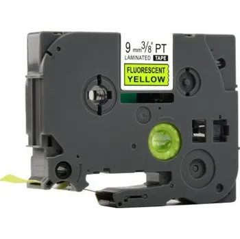 Pásek do tiskárny Alternativní páska Brother TZ-C21/TZe-C21, signální 9 mm x 8 m, černý tisk/žlutý podklad