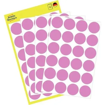 Samolepící etiketa AVERY ZWECKFORM etikety 18mm, růžové, 24 etiket, značkovací, snímatelné, baleno po 4 ks, 3