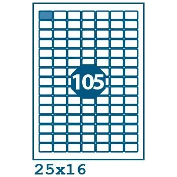 Speciální papír PRINT ETIKETY Print etikety 25 x 16 mm 105 etiket na A4 100 listů, bílé