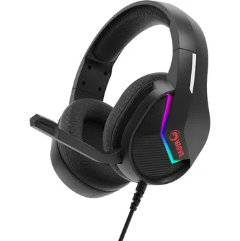 Sluchátka Marvo H8618, sluchátka s mikrofonem, ovládání hlasitosti, černá, 2.0, podsvícené, USB
