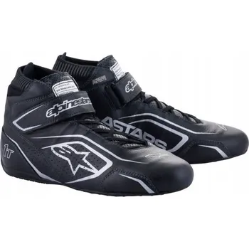 Moto obuv Boty Alpinestars Tech 1-T V3 s homologací FIA, černo-stříbrné, velikost 43