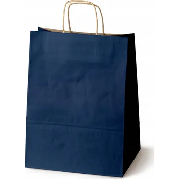 Dárková taška SET 100 ks Papírová taška Allbag TMAVĚ MODRÁ 30x17x42,5 cm Dárková