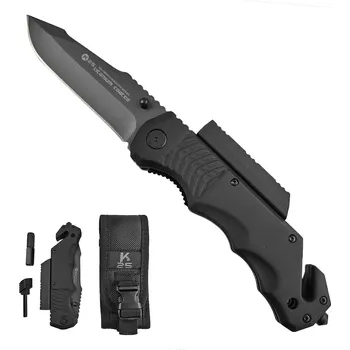 Albainox Zavírací záchranářský nůž "K25-BLACK HUNTER" s pouzdrem