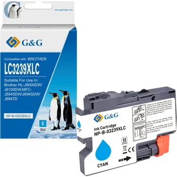 G&G kompatibilní ink s LC-3239XLC, NP-B-03239XLC, cyan, 5000str.