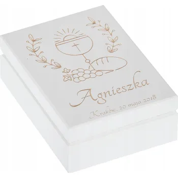 Dárková krabička KRABIČKA RŮŽENEC krabička svaté přijímání GRAVÍROVÁNÍ jméno