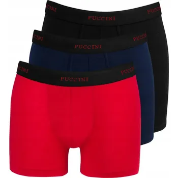 Boxerky Pánské boxerky PUCCINI Velikost M 3 kusy (3-pack) Bavlna BXBD07-1-7A-3-M