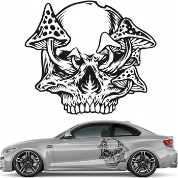Samolepicí dekorace na vozidlo NÁLEPKA na auto LEBKA 44x51 cm