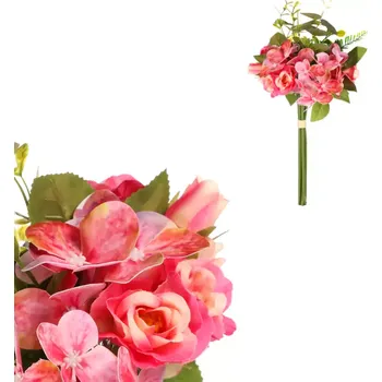 umělá květina Růže a hortenzie KUY085 PINK - SLEVA 3% s kodem radost25