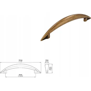 Nábytkové kování Nábytková úchytka SIRO 809-130ZN10 stará mosaz
