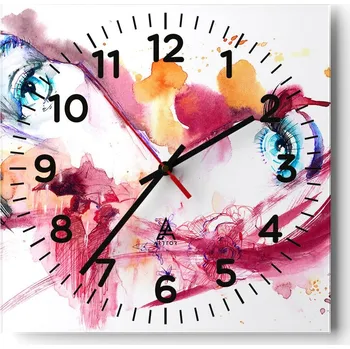 Hodiny Nástěnné hodiny do obýváku 40x40 Abstrakce Tiché hodiny Skleněné hodiny Bez hlučnosti