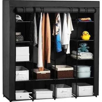 Šatní skříň Látková šatní Skříň Avante , šedá, třídveřová, 170x170x45 cm