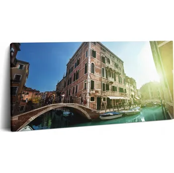 Obraz Obraz Na Plátně Rám ze dřeva do jídelny Krásné uličky Benátek na slunci