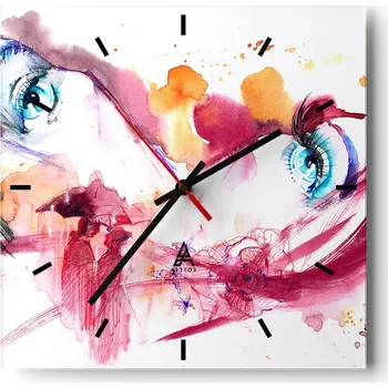 Hodiny Velké nástěnné hodiny 40x40 Abstrakce Skleněné tiché hodiny