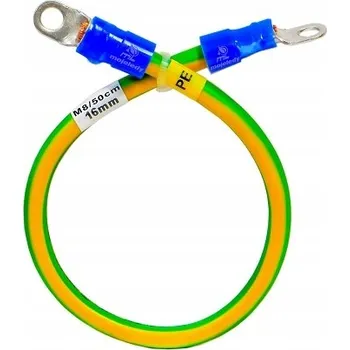 elektrický kabel Uzemňovací kabel žlutozelený Lgy 16mm M8 ML-PUżo2xkoi16-8/0,5 50cm