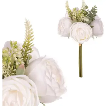 umělá květina Růže bílá KUY081 WT - SLEVA 3% s kodem radost25