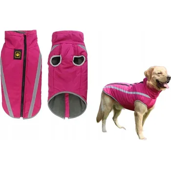 Obleček pro psa BUNDA PRO PSA VESTA ZIMNÍ ZATEPLENÁ REFLEXNÍ RŮŽOVÁ XL