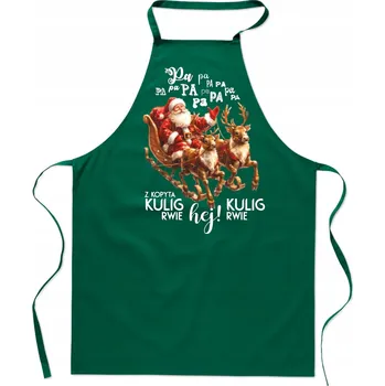 Kuchyňská zástěra KUCHYŇSKÁ ZÁSTĚRA S potiskem Z KOPYTA KULIG RWIE ŚWIĘTY MIKOŁAJ vánoční