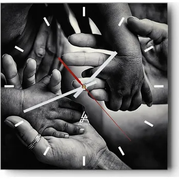 Hodiny Nástěnné hodiny do kuchyně 30x30 Ručičky Stylové hodiny na skle Loft Tiché