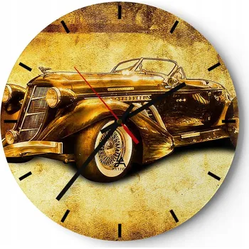 Hodiny Nástěnné hodiny do kuchyně 30x30 Motorismus Skleněné hodiny do obýváku Tiché