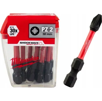 Bit MILWAUKEE bity PZ2 x 50 SHOCKWAVE 10 kusů